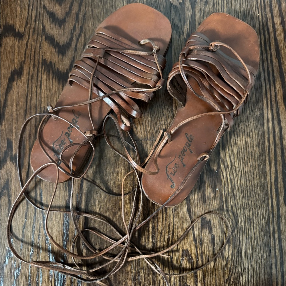 Free People Cami Huarache Wrap Sandal: Gladiator Sandals with Lace-Up Desig